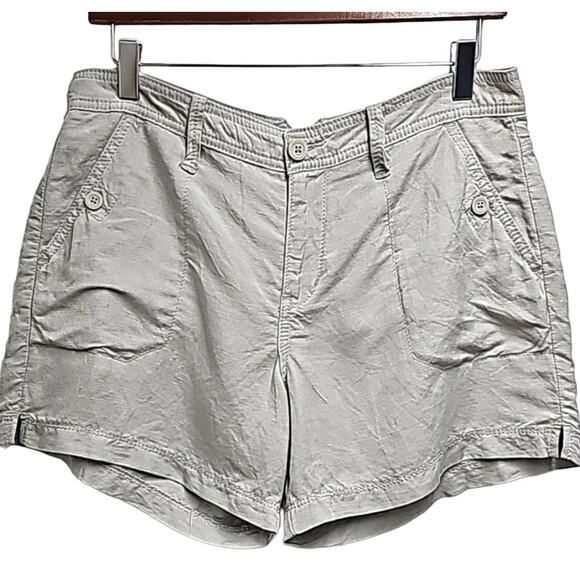 Calvin Klein Jeans Linen Viscose Blend Cream Shorts Four Pockets Women's Size 8 - Picture 1 of 10
